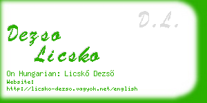 dezso licsko business card